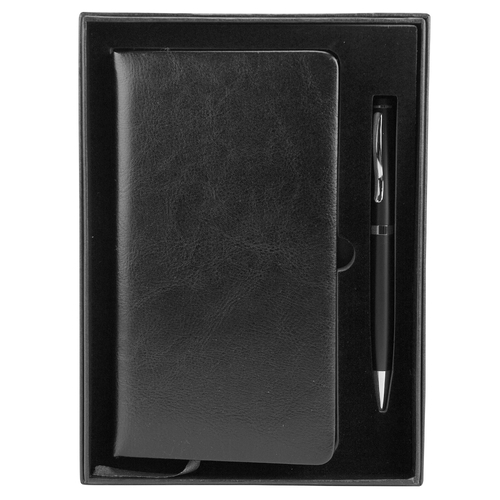 Office Essentials Notepad With Pen In Black Colour Gift Set