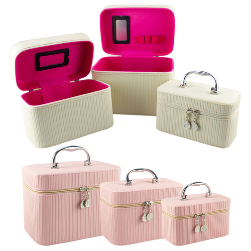 Lulu Grace Rectangle 3 Piece Beauty Case Large Medium And Small