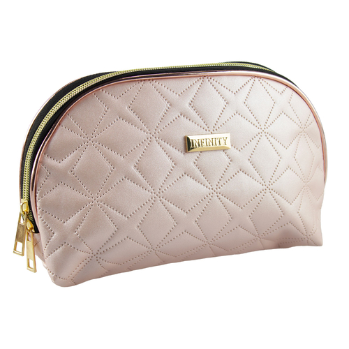 Lulu Grace Infinity Small Size Pink Cosmetic Bag With Star Embossed