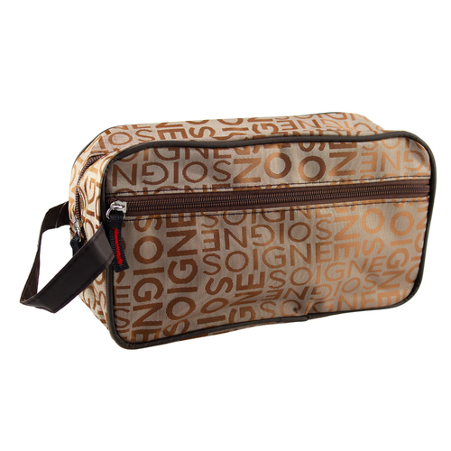 Crewman Plaid Word Design Rose Gold Color Toiletry Bag