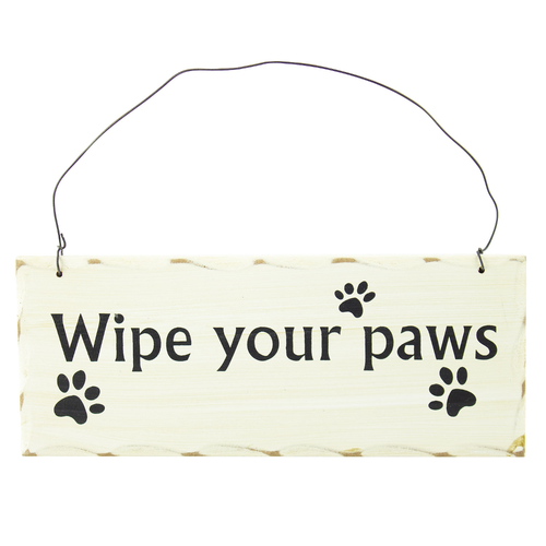 Home Decor Hanging Sign Wipe Your Paws Design For Log Lovers