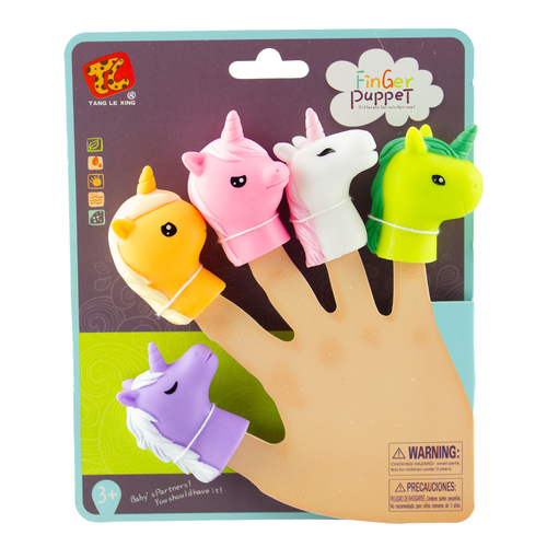 Kids Finger Puppet Set Of Five Unicorn Design