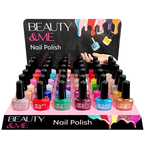 Beauty & Me Nail Polish Set 36 Different Colours Metallic, Non Metallic & 2 Tone