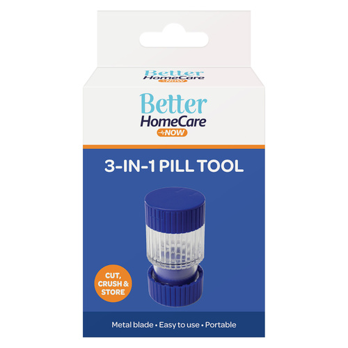 Better Home Care Now Round 3 In 1 Pill Cutter, Crusher & Storage 9.5 x 5cm