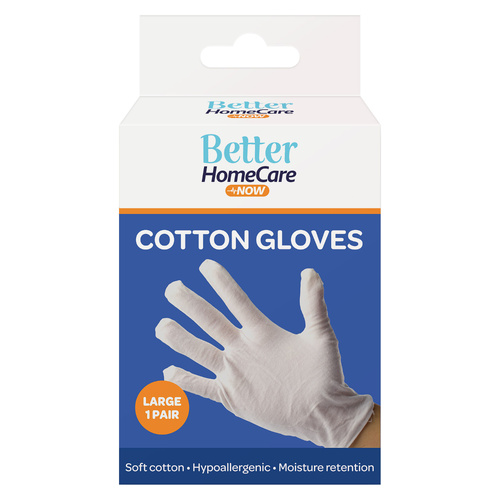 Better Home Care Now Cotton Gloves - Large Pack of 2