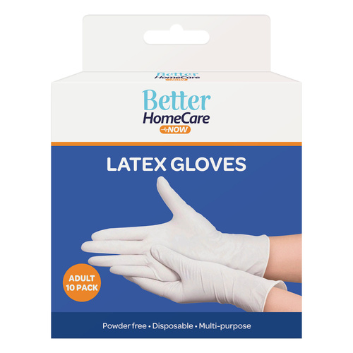 Better Home Care Now Latex Gloves 10pc Large 23.5 x 12.5cm