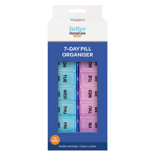 Better Home Care Now Pill Box Organiser 7 Day AM PM 18 x 9 x 3cm