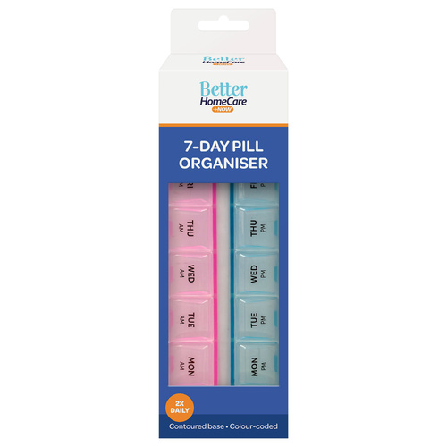 Better Home Care Now Pill Box Organiser 7 Day AM PM 19 x 6.5 x 2.5cm