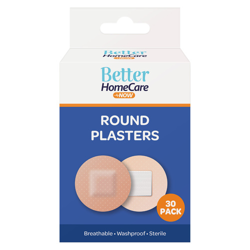 Better Home Care Now Breathable Sterile And Waterproof Plasters Round 30pc