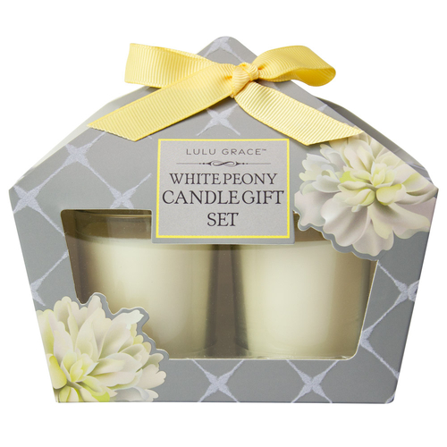 Lulu Grace White Peony Scented 2 x 55g Soy Candles