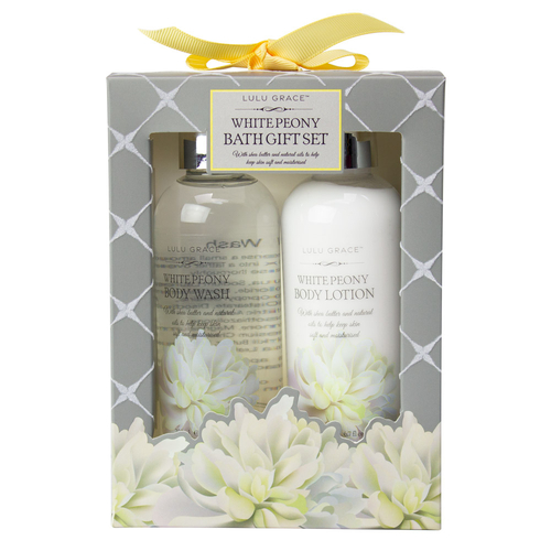 Lulu Grace White Peony Gift Set 200ml Body Wash and Body Lotion