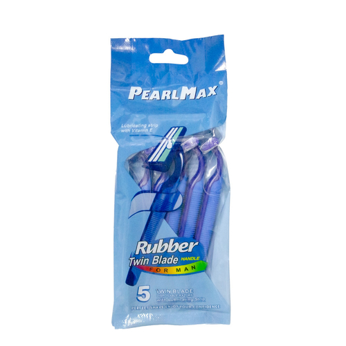 Pearlmax Twin Blade Lubricating Strip Razor 5 Piece For Men