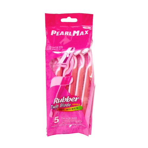 Pearlmax Twin Blade Lubricating Strip Razor 5 Piece For Women