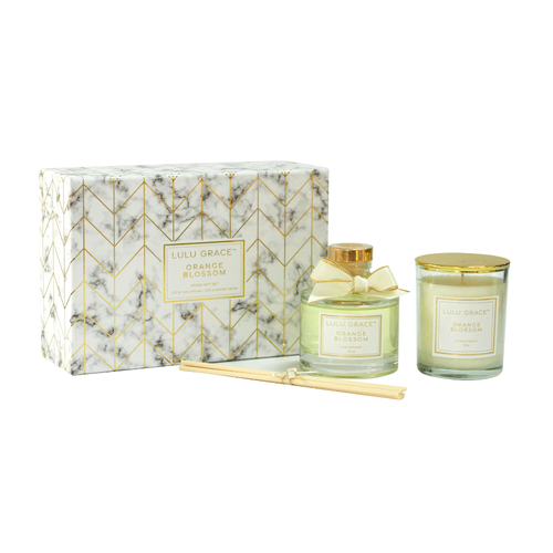 Lulu Grace Gift Set 100ml Diffuser & 100gm Candle Orange Blossom