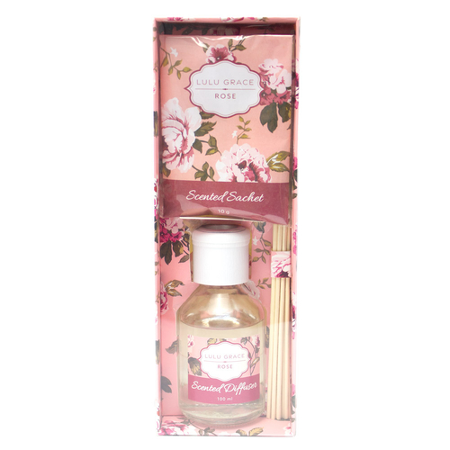 Lulu Grace Rose Diffuser 100ml & 10gm Scented Sachet