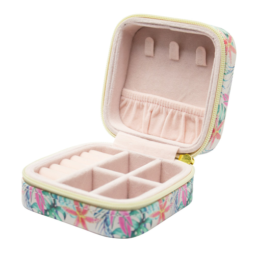 Lulu Grace Tropical Paradise Travel Jewellery Box 10.5 x 10.5 x 5.3cm