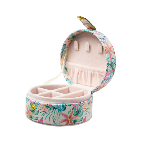 Lulu Grace Tropical Paradise Round Jewellery Box 11 x 10.5 x 5.3cm