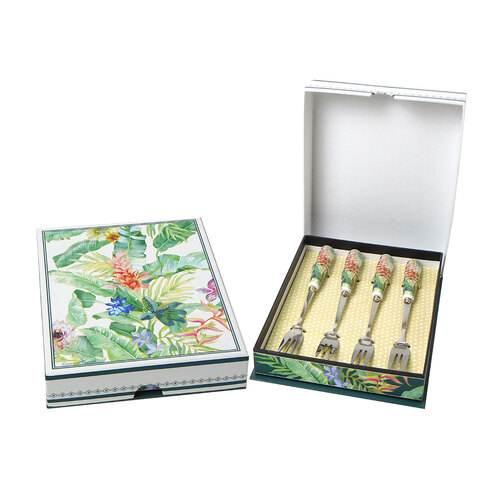 Cake Fork 4 Piece Gift Set Botanical Garden