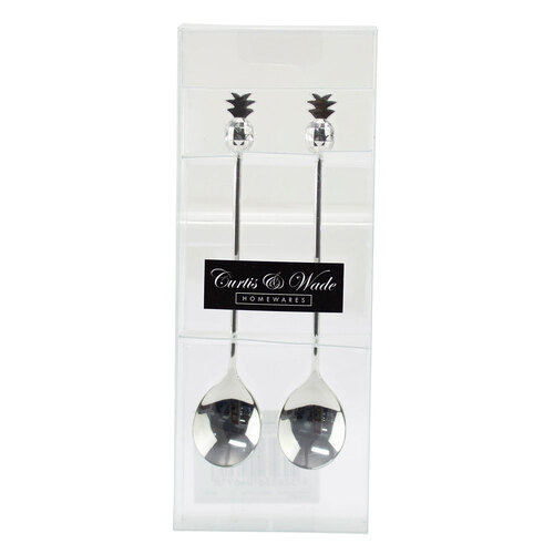 Curtis & Wade Pair Teaspoons Tropical Pineapple Shaped