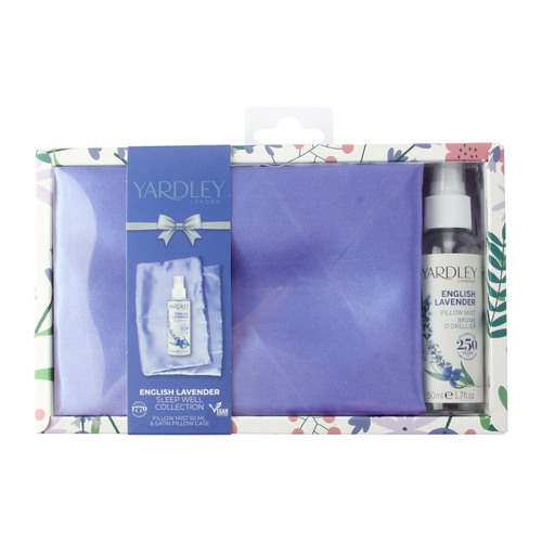 Yardley English Lavender Aroma Sleep Set Satin Pillow Case and 50ml Pillow Mist