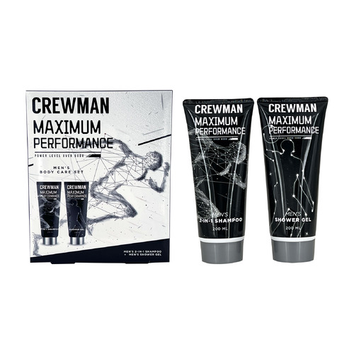 Crewman Mens 2-in-1 Shampoo 200ml and Shower Gel 200ml 2 Piece Body Care Gift Set 