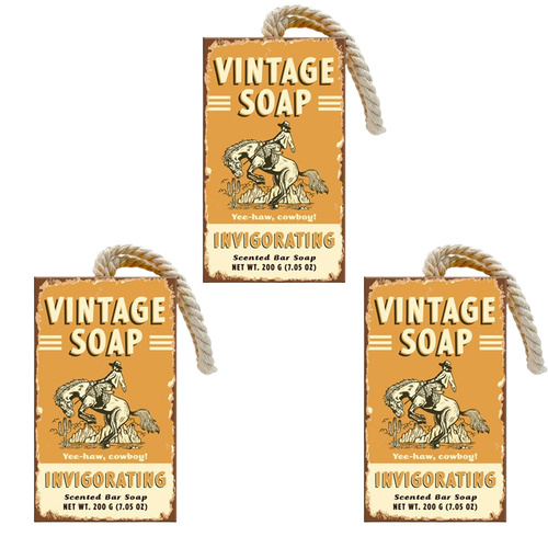 Crewman 3 x Mens Invigorating 200g Vintage Soap