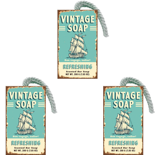 Crewman 3 x Mens Refreshing 200g Vintage Soap