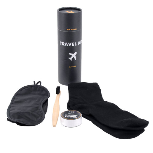 Travel Tube Kit Eye Mask Socks Tooth Brush And Towel