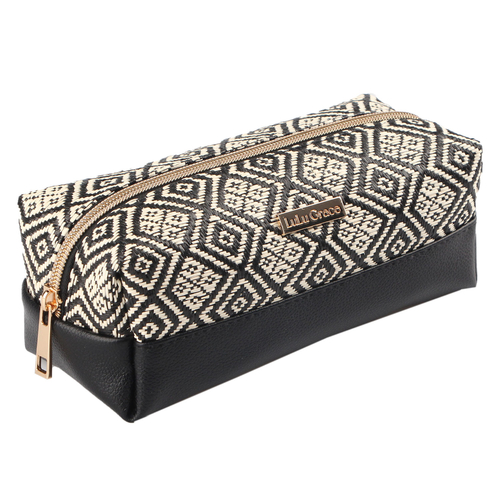 Lulu Grace Cosmetic Bag With Diamond Print Pattern 20 x 8 x 8cm