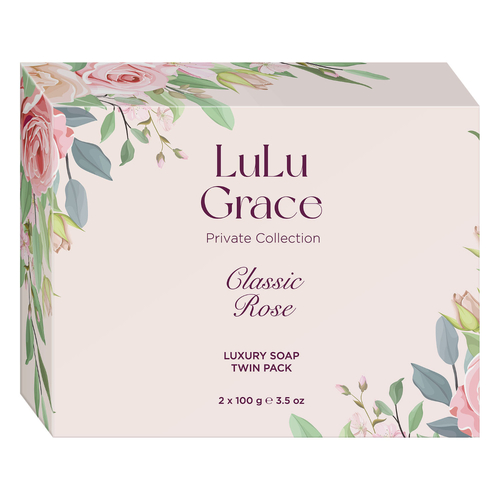 Lulu Grace Private Collection Classic Rose Luxury Soap Bar Twin Pack 2 x 100g