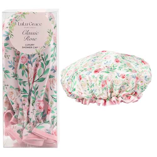 Lulu Grace Private Collection Luxury Shower Cap In Classic Rose Print Design