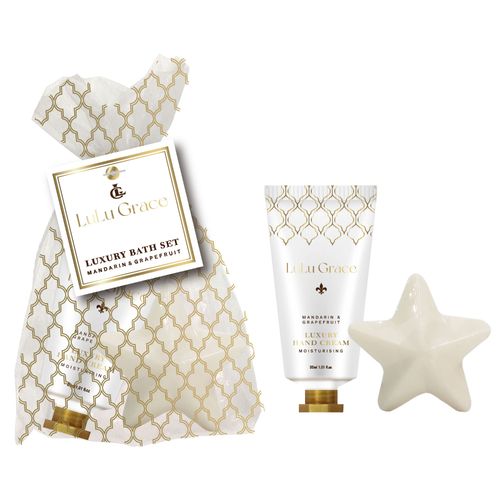 Lulu Grace 2 Piece Luxury Bath Gift Set Mandarin And Grapefruit Design