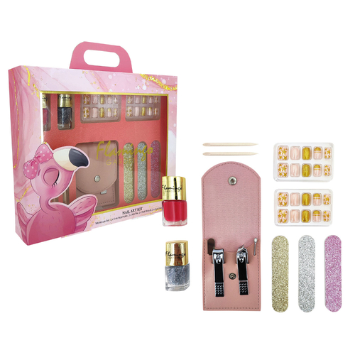 Flamingo Garden Manicure Set Nail Polish Nail File Nail Stick And Nail Patch