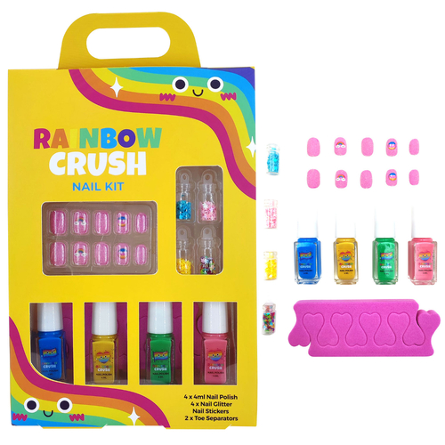 Rainbow Crush Nail Gift Set Nail Polish Nail Glitter Toe Separator Nail Sticker