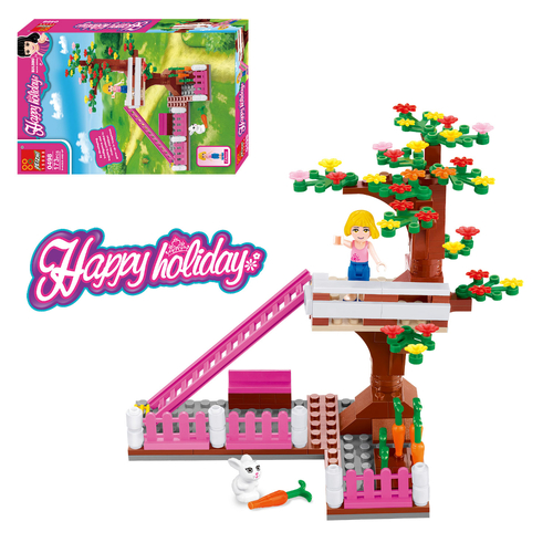 Kids Building Blocks Happy Holiday Tree Balcony 173 Pieces