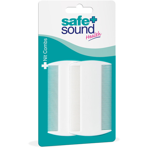 Safe and Sound Pair Nit Lice Combs White