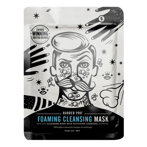 Barber Pro Foaming Cleansing Mask Activated Charcoal Mens Skin Care