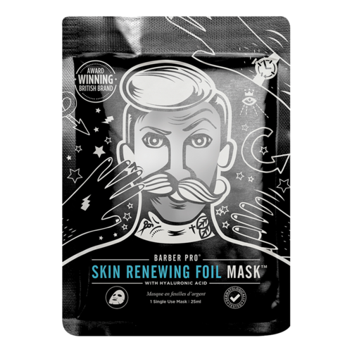 Barber Pro Skin Renewing Foil Mask Hyaluronic Acid & Q10 Mens Skin Care