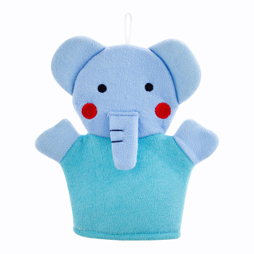 Fun in the Bath Elephant Shaped Animal Kids Bath Mit Sponge