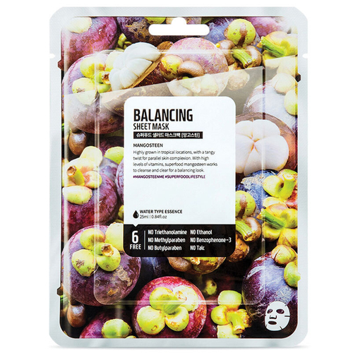 Superfood Balancing Face Mask Sheet Single Mangosteen Facial Care Cosmetics