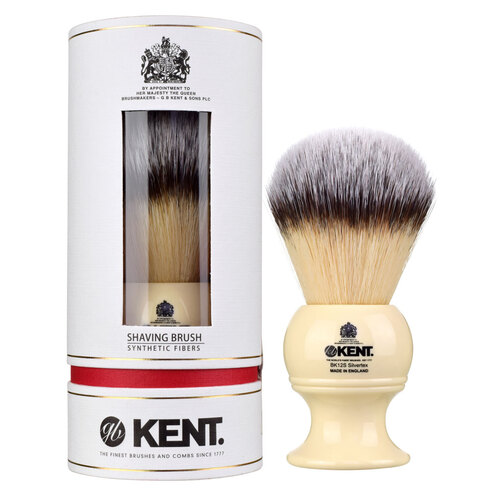 Kent Extra Large Synthetic Ivory White Shaving Brush