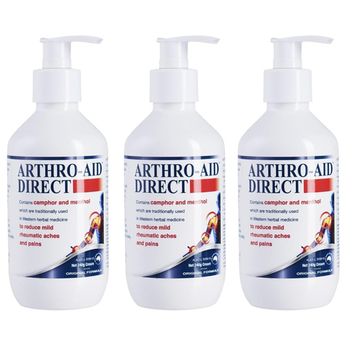 Arthro-Aid Direct Cream 240g Pump Pack x 3 (Clearance - Best Before Date Near)