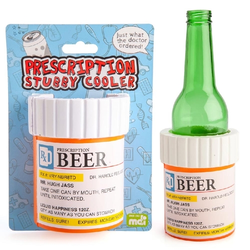 Novelty Gift Prescription Beer Stubby Cooler