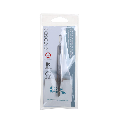 Basicare 2 in 1 Blackhead Remover With Slant Tip Tweezers