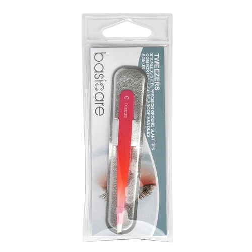 Basicare Slant Tip Gradient Rubber Tweezer Amber 9cm