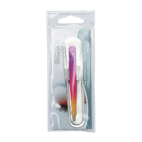 Basicare Slant Tip Gradient Rubber Tweezer Purple 9cm