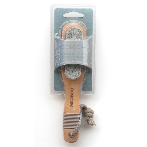 Basicare Pedicure Brush Natural Bristles With Pumice Stone