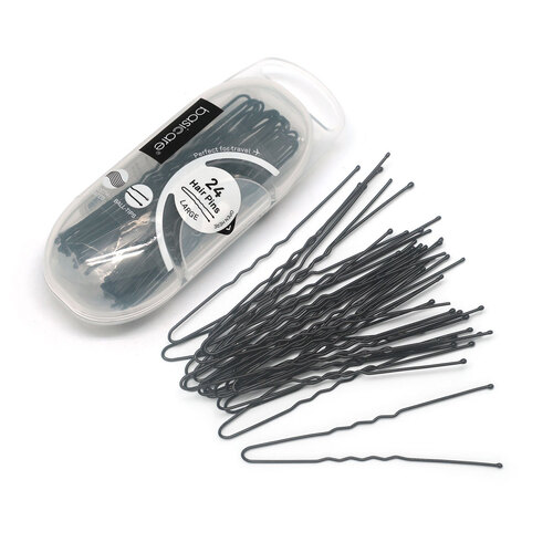 Basicare Hair Pins Black Large 7.5cm 24pc Ball Tip 