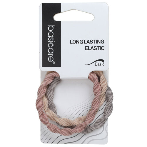 Basicare Elastic Hair Bands Long Lasting 3pk Twisted