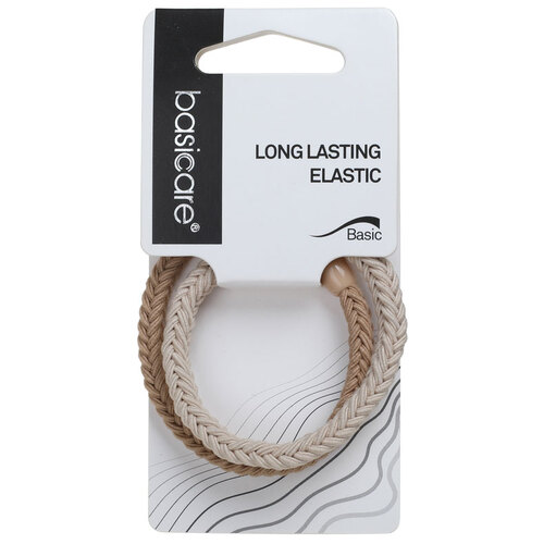 Basicare Elastic Hair Bands Long Lasting 2pk Plaited